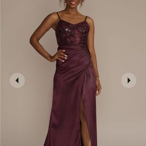 Davids Bridal Galina Signature embellished illusion corset draped bottom